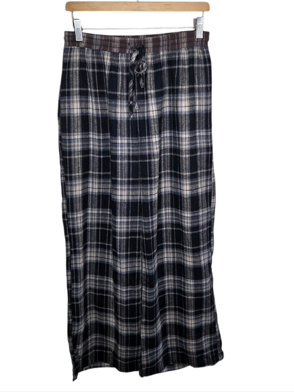 Everyday Chic Boutique Soft Plaid Pants Size Medium Casual Drawstring Waist Cozy